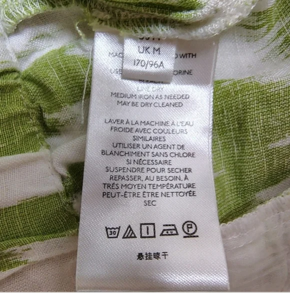 by Anthropologie Breezy Paper Bag Shorts Chartreuse Women's Medium Linen Blend - Picture 6 of 7